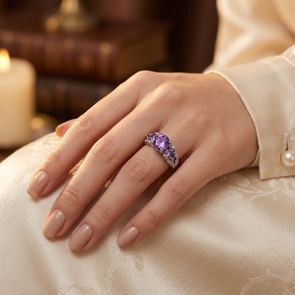 Silver Amethyst Vintage Ring by Harrison & James - ring product image 2