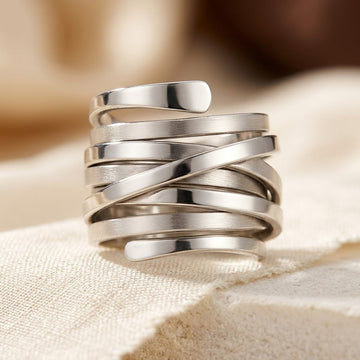 Silver Multi Band Wrap Ring by Harrison & James - ring product image 1