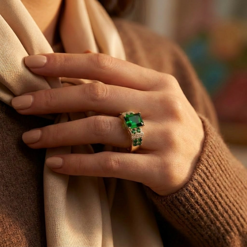 Gold Emerald Multi-Stone Ring by Harrison & James - ring product image 2
