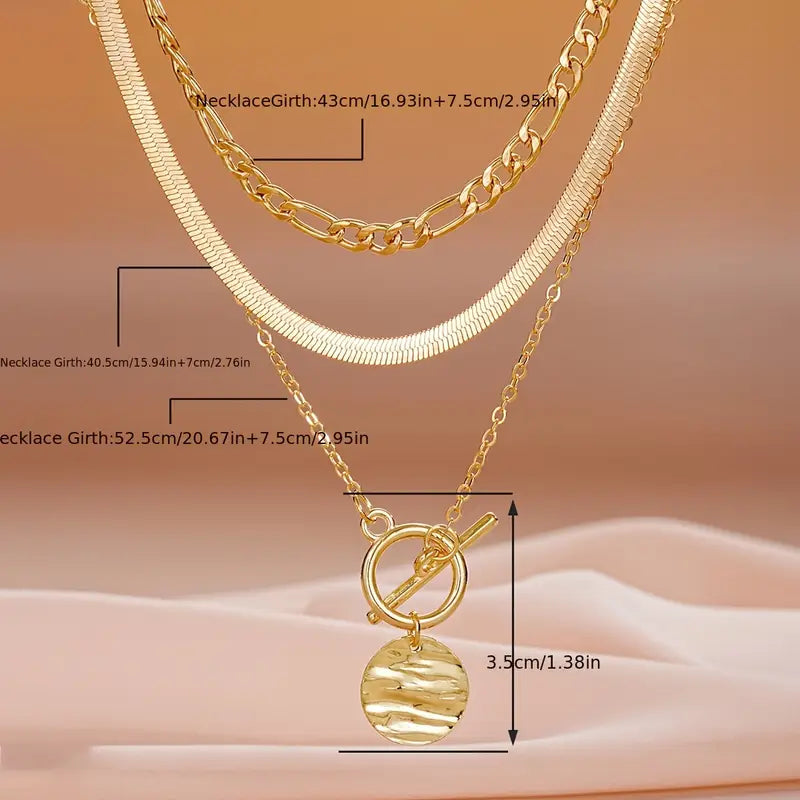 Savira Textured Coin Layered Necklace | Gold by Harrison & James - necklace product image 7