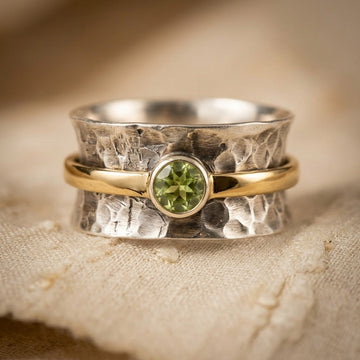 Silver and Gold Rustic Band Ring by Harrison & James - ring product image 1