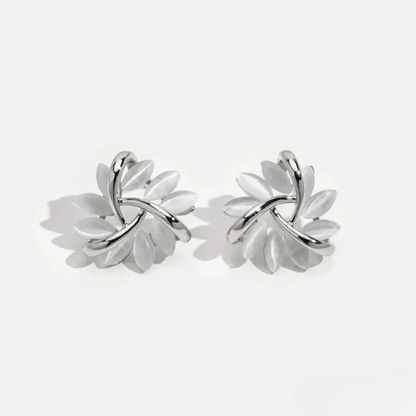 Sienna™ | Elegant Opal Petal Circle Stud Earrings by Harrison & James - earrings product image 3