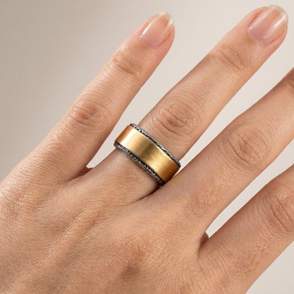 HANDMADE RUSTIC TWO TONE RING - (ADJUSTABLE) by Harrison & James - ring product image 2