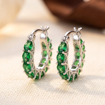 Gold Emerald Lattice Hoop Earrings by Harrison & James - earrings product image 3