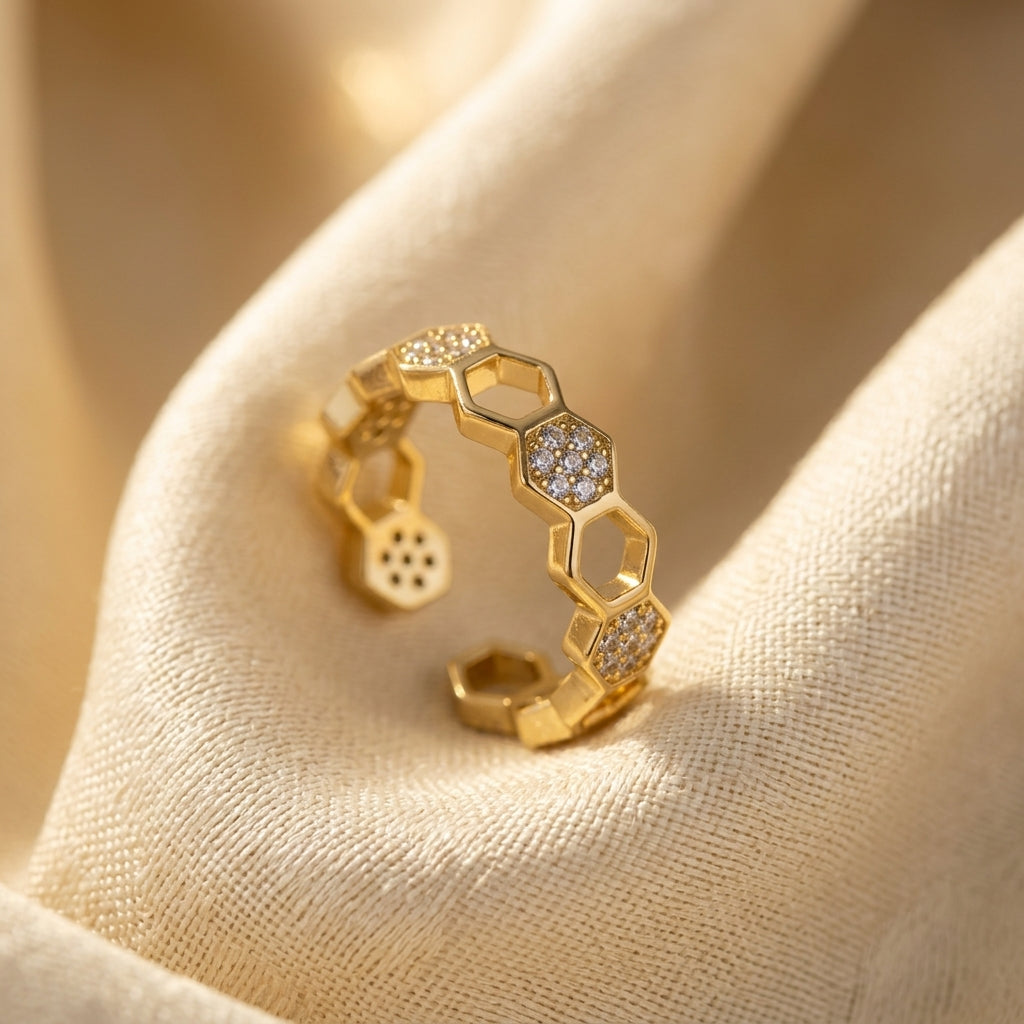 Gold Geometric Open Ring by Harrison & James - ring product image 1