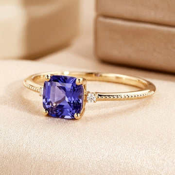 Gold Amethyst Solitaire Ring by Harrison & James - ring product image 1