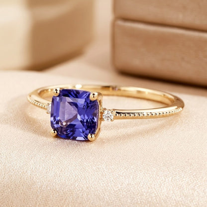 Gold Amethyst Solitaire Ring by Harrison & James - ring product image 1