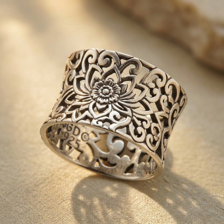 Silver Ornate Filigree Ring by Harrison & James - ring product image 1