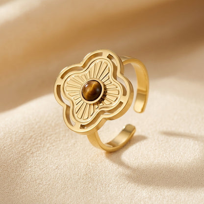 Gold Floral Open Ring by Harrison & James - ring product image 1