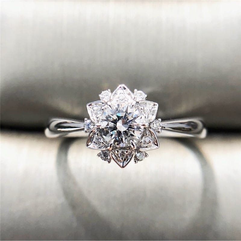 SILVER ZIRCONIA LOTUS LIGHT RING by Harrison & James - ring product image 3