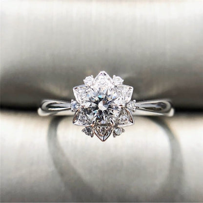 SILVER ZIRCONIA LOTUS LIGHT RING by Harrison & James - ring product image 3