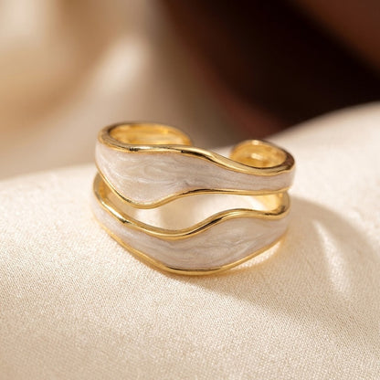 Silver and Gold Sculptural Cuff Ring by Harrison & James - ring product image 2