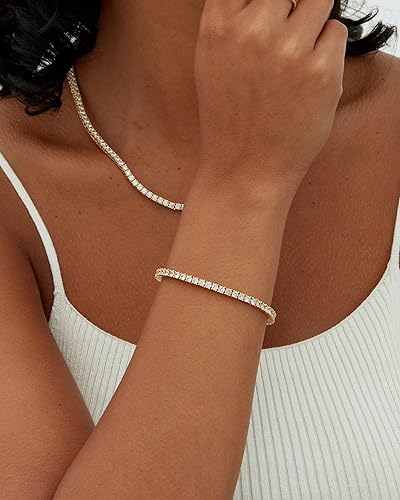 Tennis bracelet | Gold by Harrison & James - bracelet product image 2