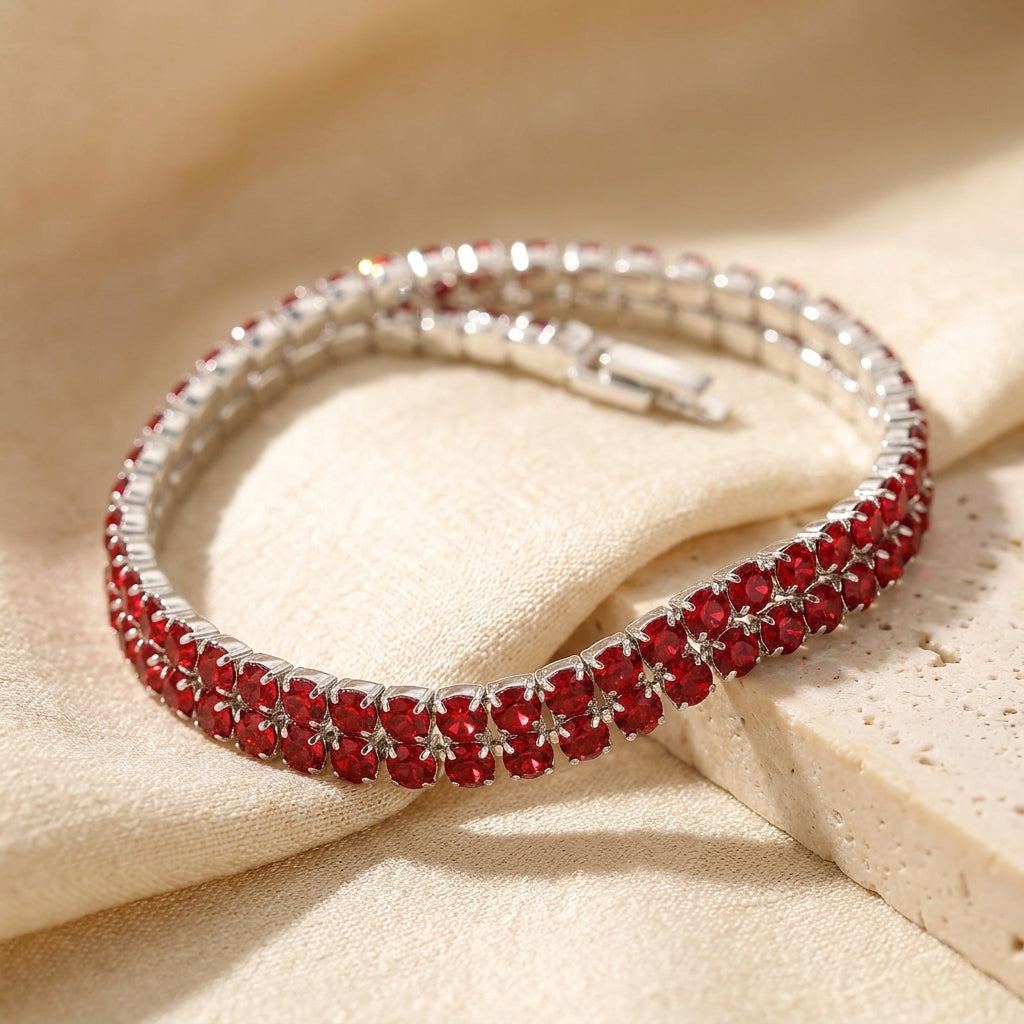 Silver Ruby Tennis Bracelet by Harrison & James - bracelet product image 1