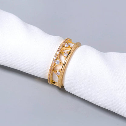 CRYSTAL CROWN GOLD BAND RING - (ADJUSTABLE) by Harrison & James - ring product image 3