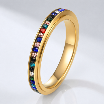COLORFUL CRYSTAL ETERNITY BAND RING by Harrison & James - ring product image 1