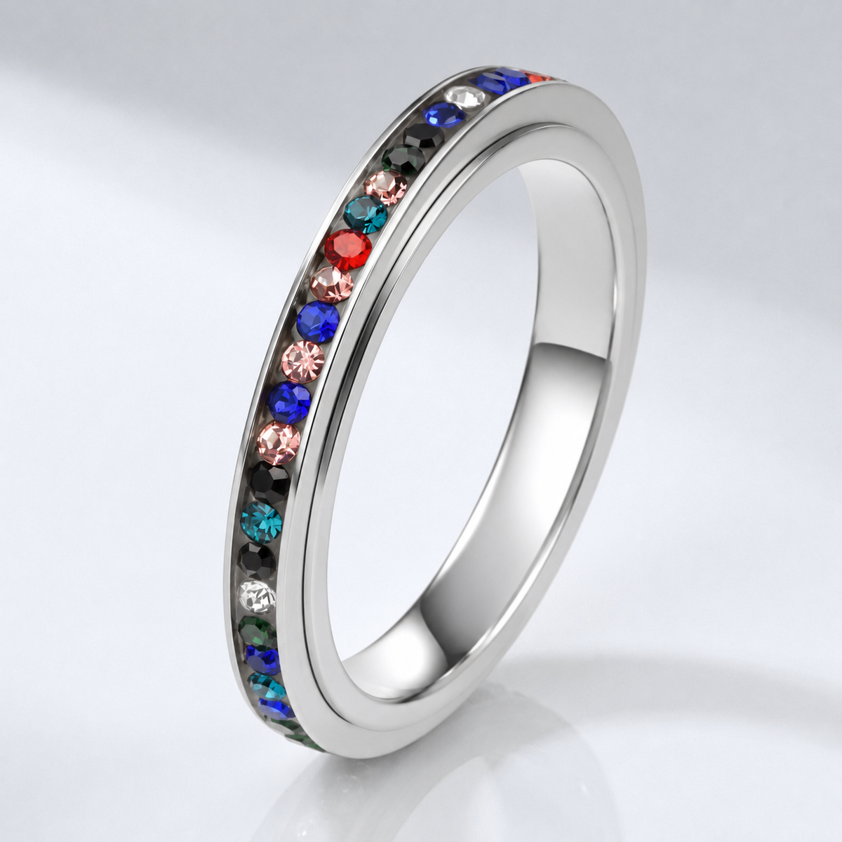 COLORFUL CRYSTAL ETERNITY BAND RING by Harrison & James - ring product image 3