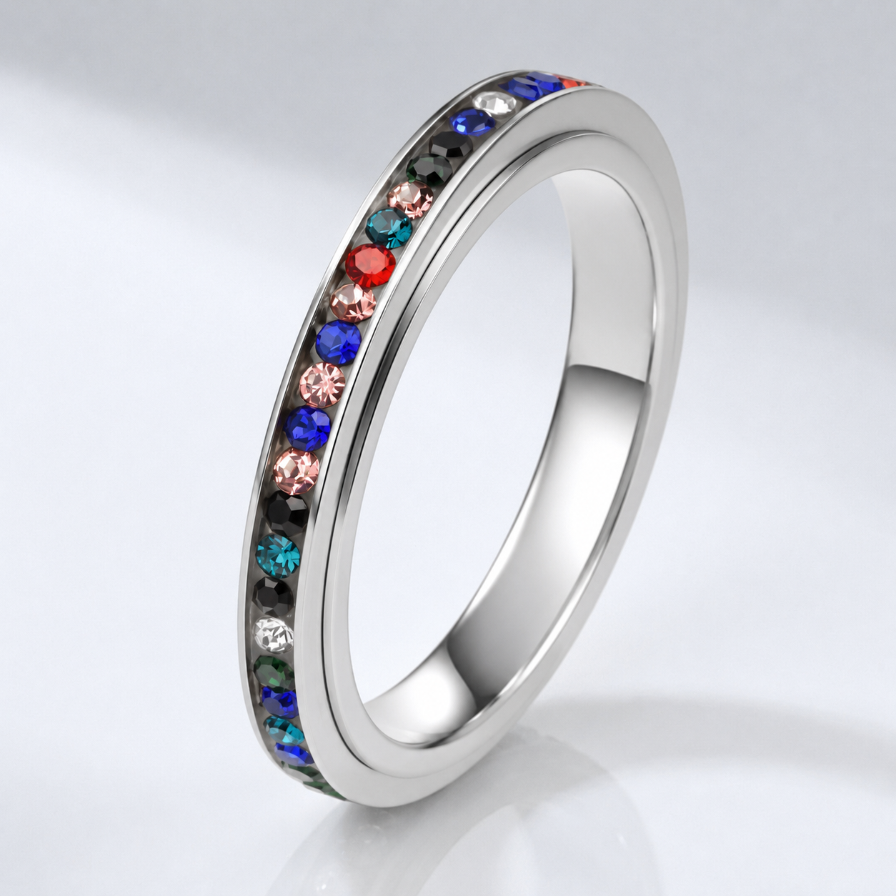 COLORFUL CRYSTAL ETERNITY BAND RING by Harrison & James - ring product image 3