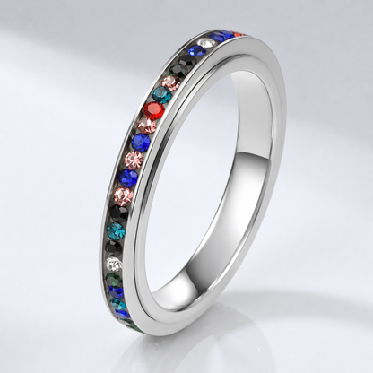 COLORFUL CRYSTAL ETERNITY BAND RING by Harrison & James - ring product image 3