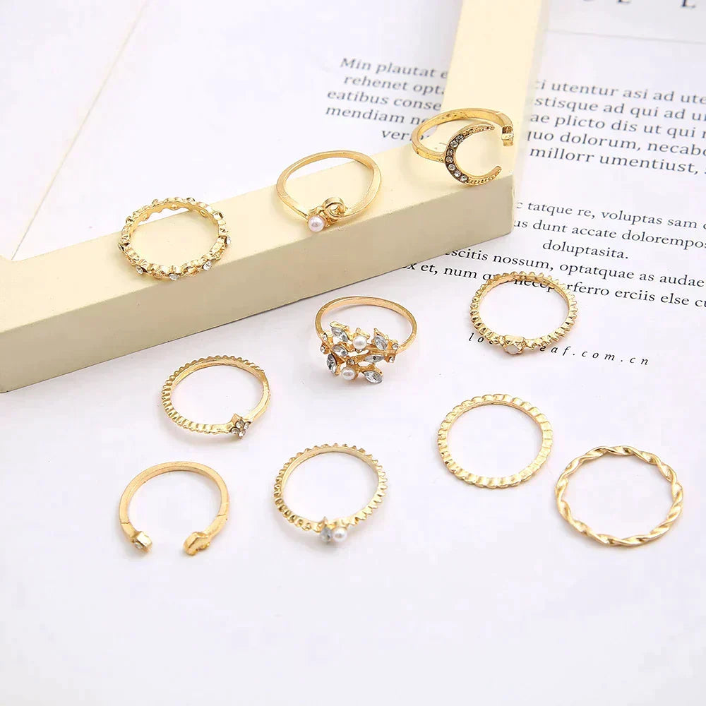 Boho™ | Silver and Gold Ring Set (10 Pairs) by Harrison & James - ring product image 4