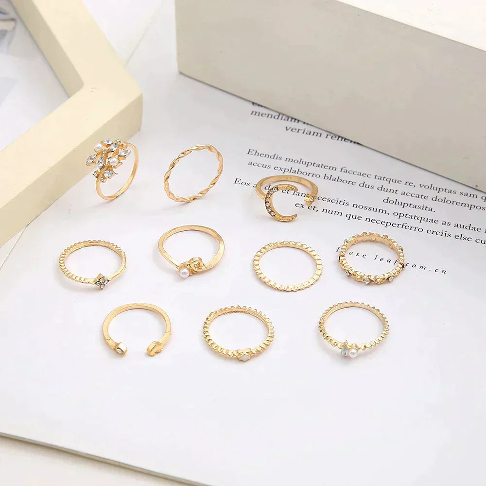 Boho™ | Silver and Gold Ring Set (10 Pairs) by Harrison & James - ring product image 2