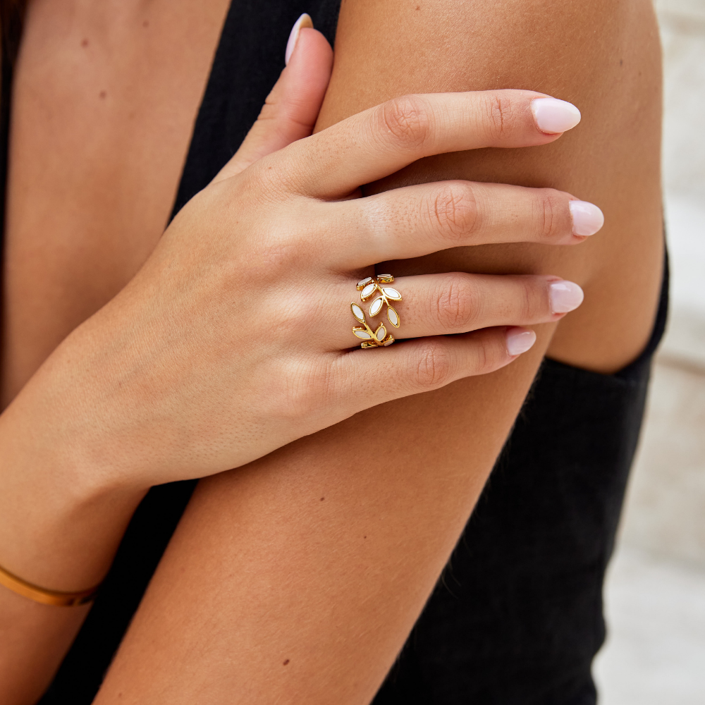 Gold Leaf Motif Ring by Harrison & James - ring product image 7