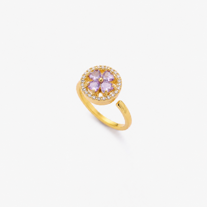 Gold Sapphire Floral Ring by Harrison & James - ring product image 1