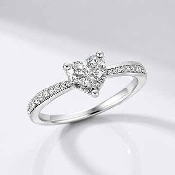 HEART ZIRCONIA SILVER PAVÉ RING by Harrison & James - ring product image 1
