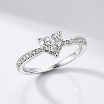 HEART ZIRCONIA SILVER PAVÉ RING by Harrison & James - ring product image 1