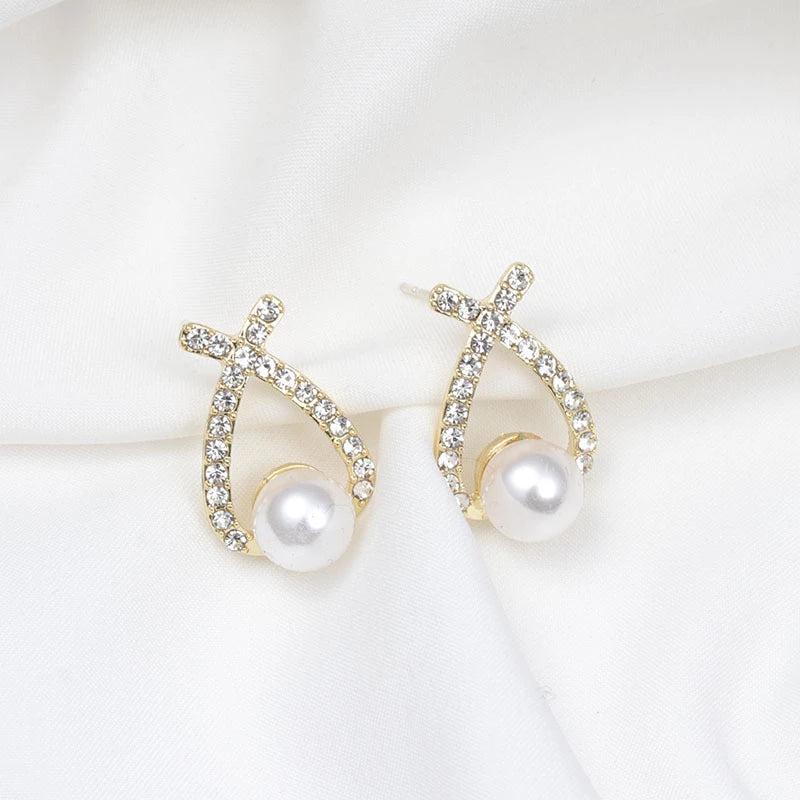 Pearl earrings with glitter by Harrison & James - earrings product image 2