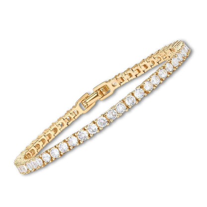 Lustra™ | Gold Moissanite Tennis Bracelet by Harrison & James - bracelet product image 2