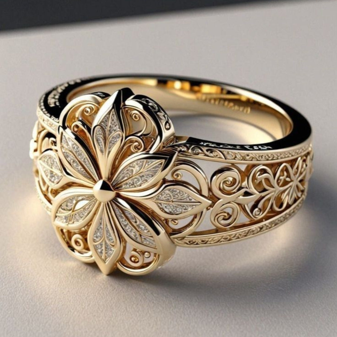 Flower Zirconia Exotic Gold Ring by Harrison & James - ring product image 1