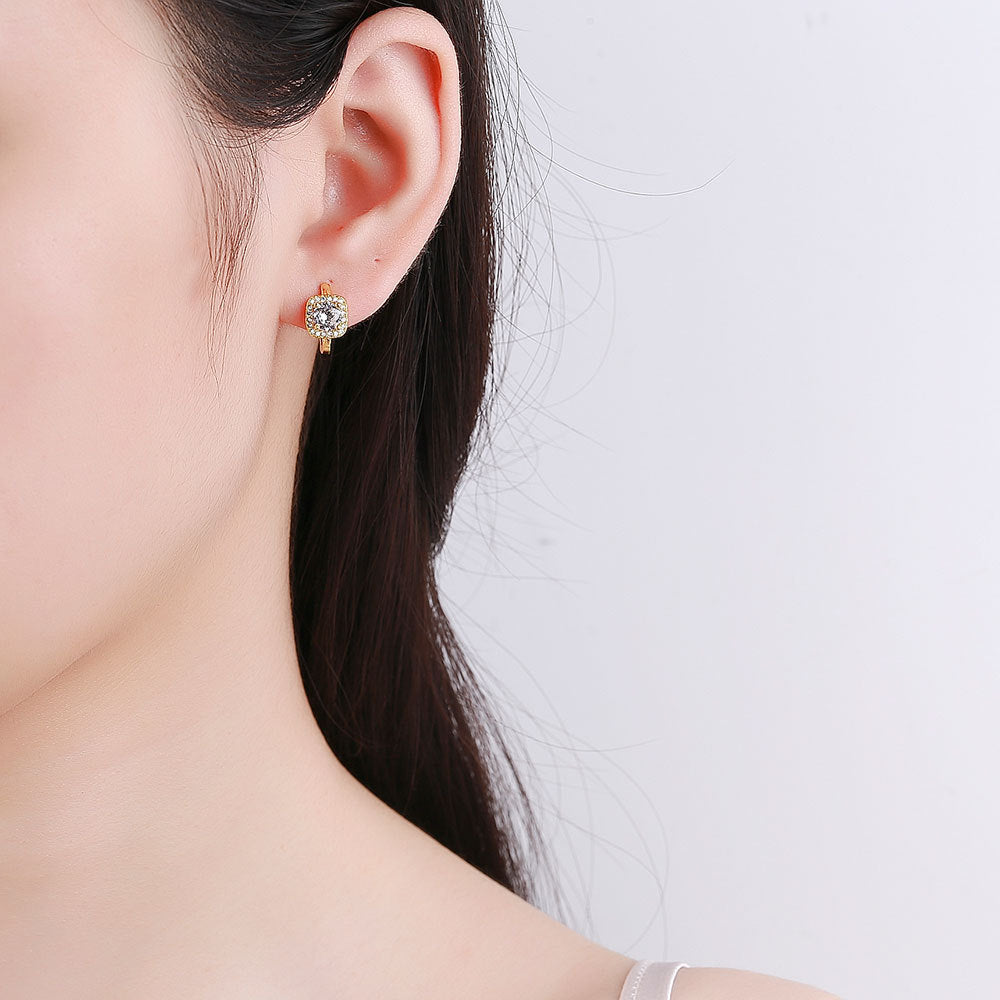 Nadine square earrings | Gold by Harrison & James - earrings product image 3