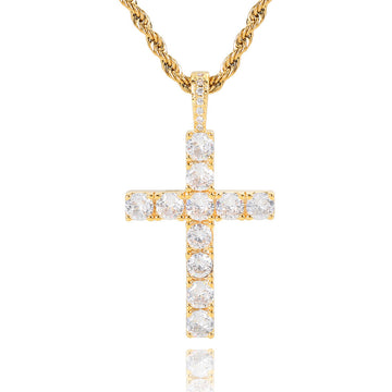 Faith™ | Gold Moissanite Cross Necklace by Harrison & James - necklace product image 1