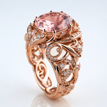 ROSE GOLD TOURMALINE ORNATE RING by Harrison & James - ring product image 1