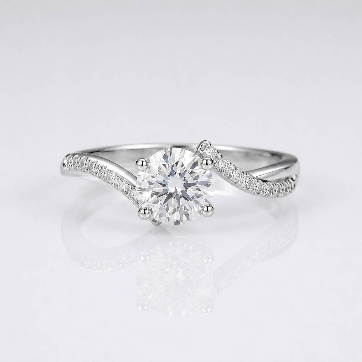ROUND ZIRCONIA SILVER INFINITY RING by Harrison & James - ring product image 1