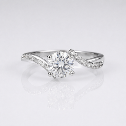 ROUND ZIRCONIA SILVER INFINITY RING by Harrison & James - ring product image 1