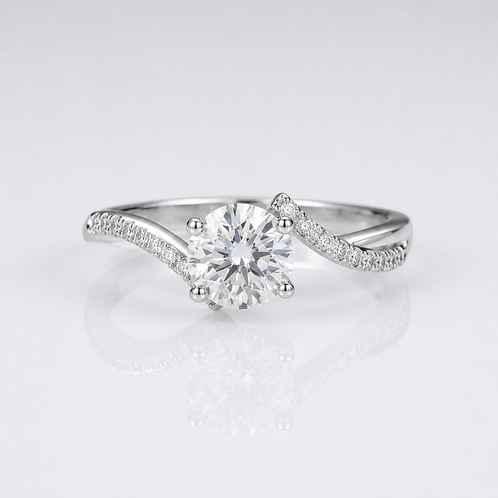 ROUND ZIRCONIA SILVER INFINITY RING by Harrison & James - ring product image 1