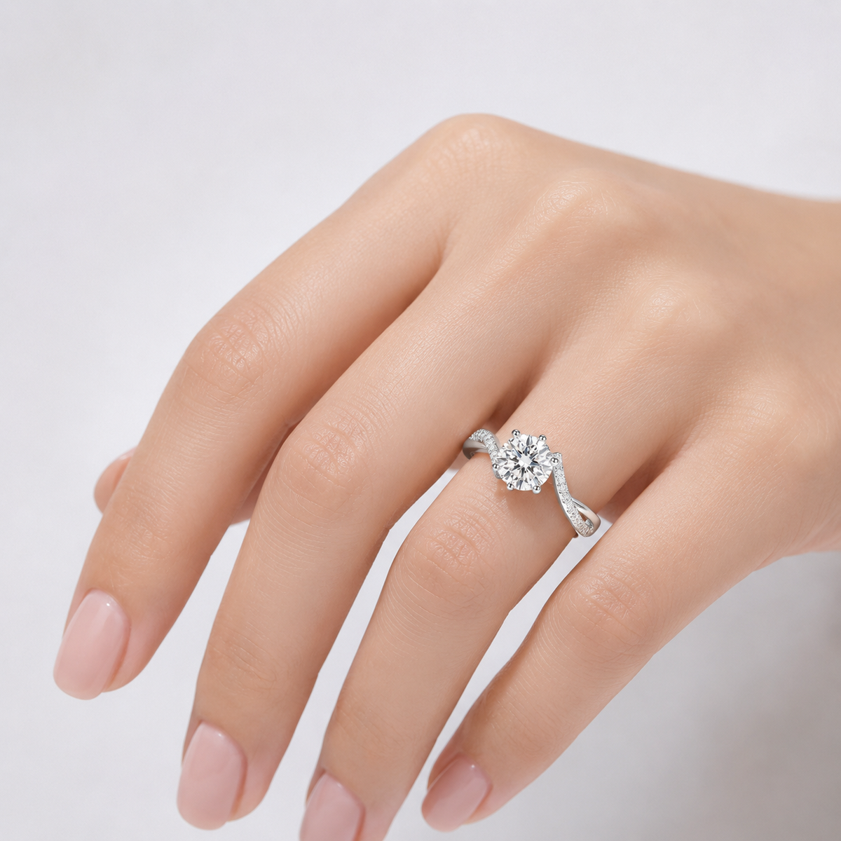 ROUND ZIRCONIA SILVER INFINITY RING by Harrison & James - ring product image 2