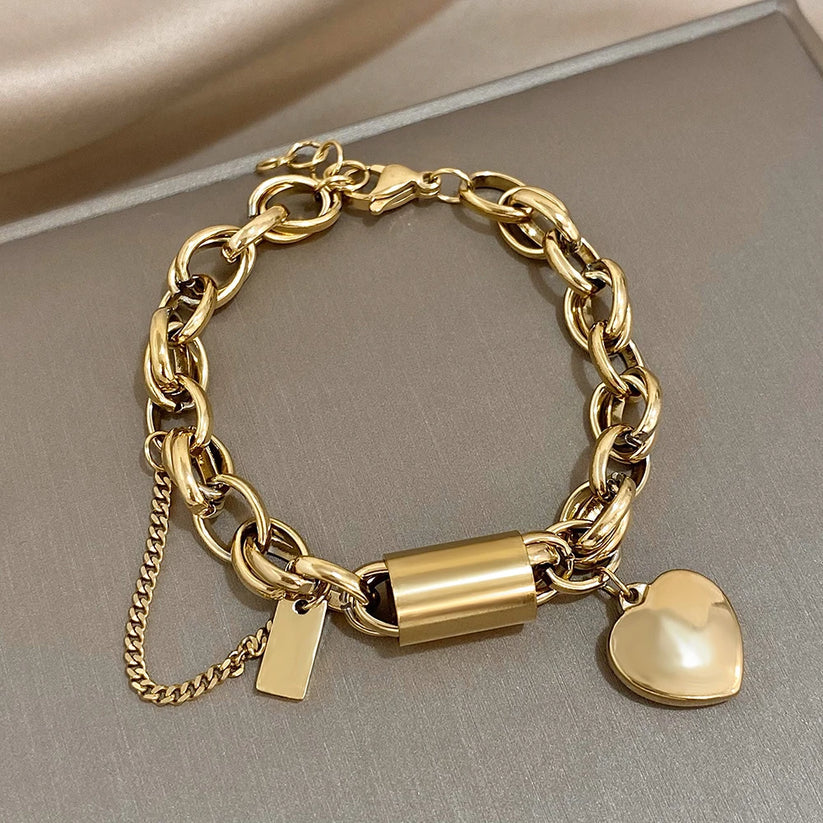 Heartened Chunky Bracelet | Gold by Harrison & James - bracelet product image 1