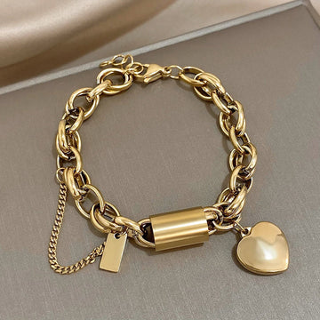 Heartened Chunky Bracelet | Gold by Harrison & James - bracelet product image 1