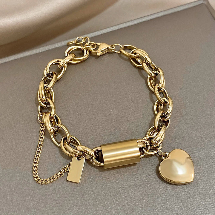 Heartened Chunky Bracelet | Gold by Harrison & James - bracelet product image 1