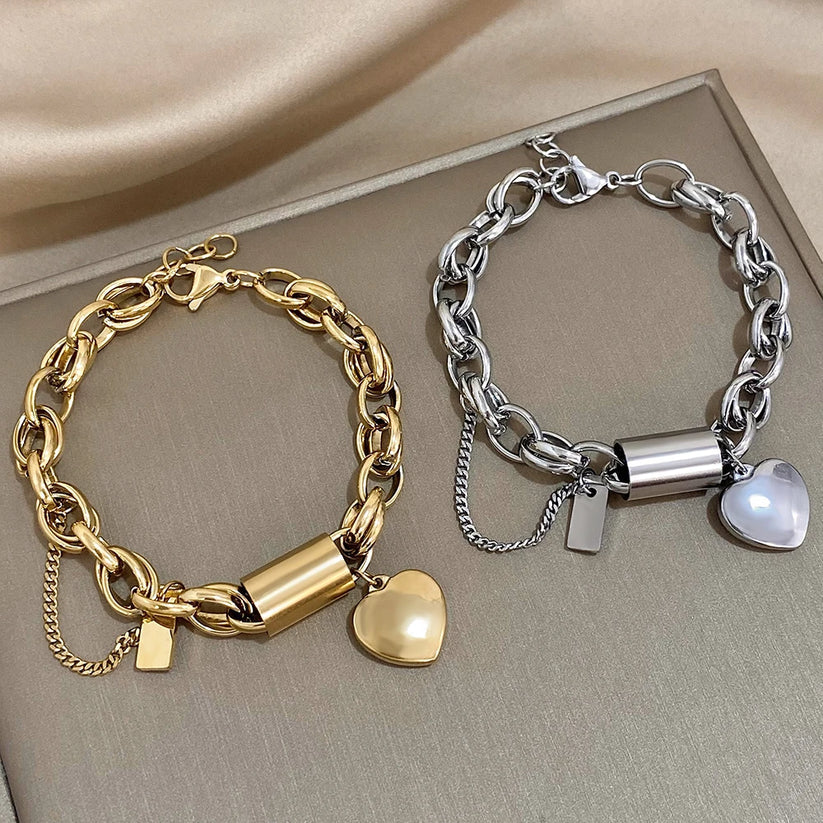 Heartened Chunky Bracelet | Gold by Harrison & James - bracelet product image 3