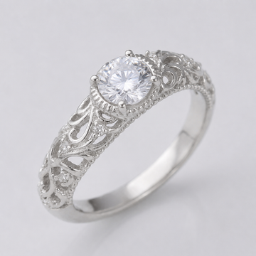 SILVER CUSHION ZIRCONIA VINTAGE RING by Harrison & James - ring product image 1
