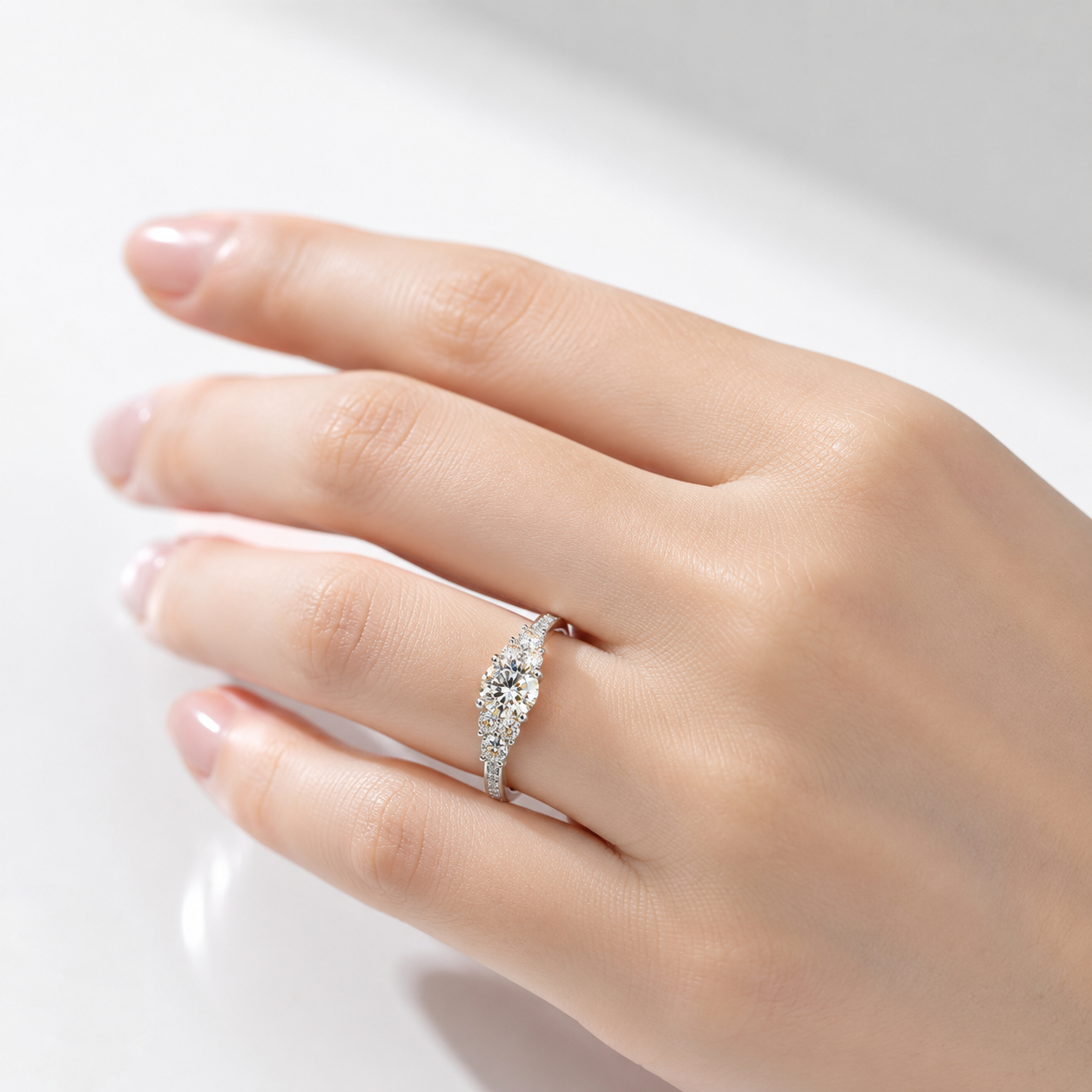 SILVER ROUND ZIRCONIA VINTAGE RING by Harrison & James - ring product image 2