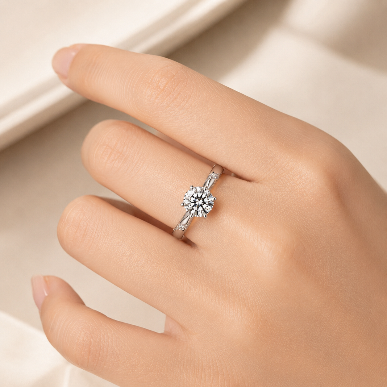 SILVER ZIRCONIA MODERN EMBRACE RING by Harrison & James - ring product image 2