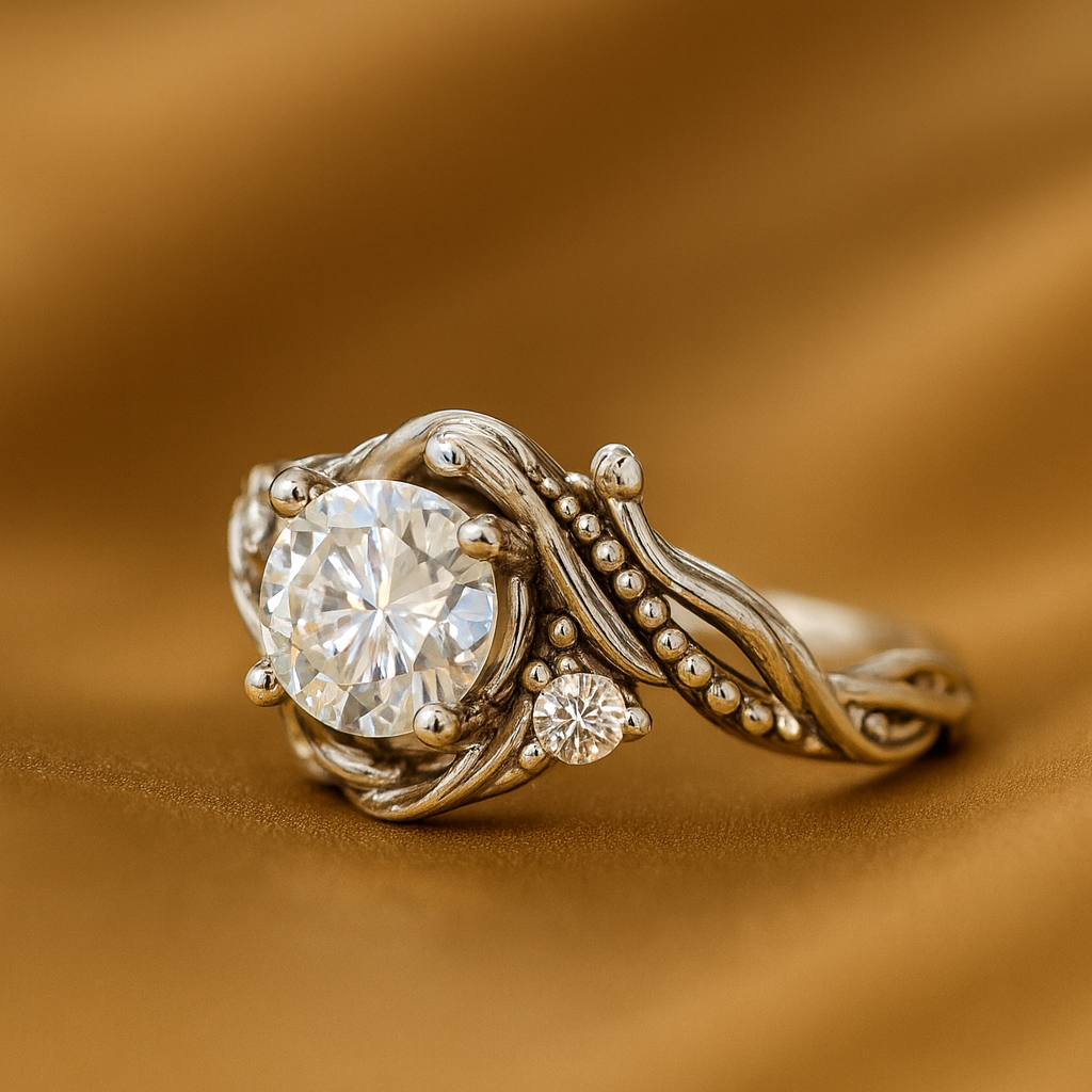 Elegant Silver Branch Zirconia Ring by Harrison & James - ring product image 1