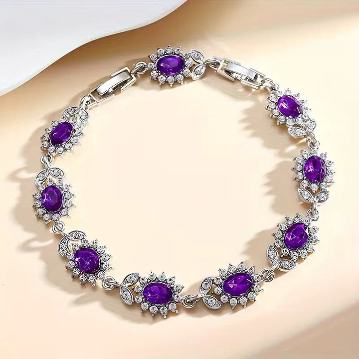 Silver Amethyst Floral Bracelet by Harrison & James - bracelet product image 1