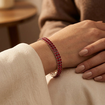 Silver Ruby Tennis Bracelet by Harrison & James - bracelet product image 2