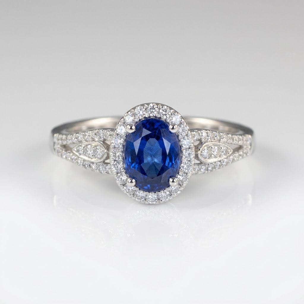 SAPPHIRE HALO VINTAGE RING by Harrison & James - ring product image 1